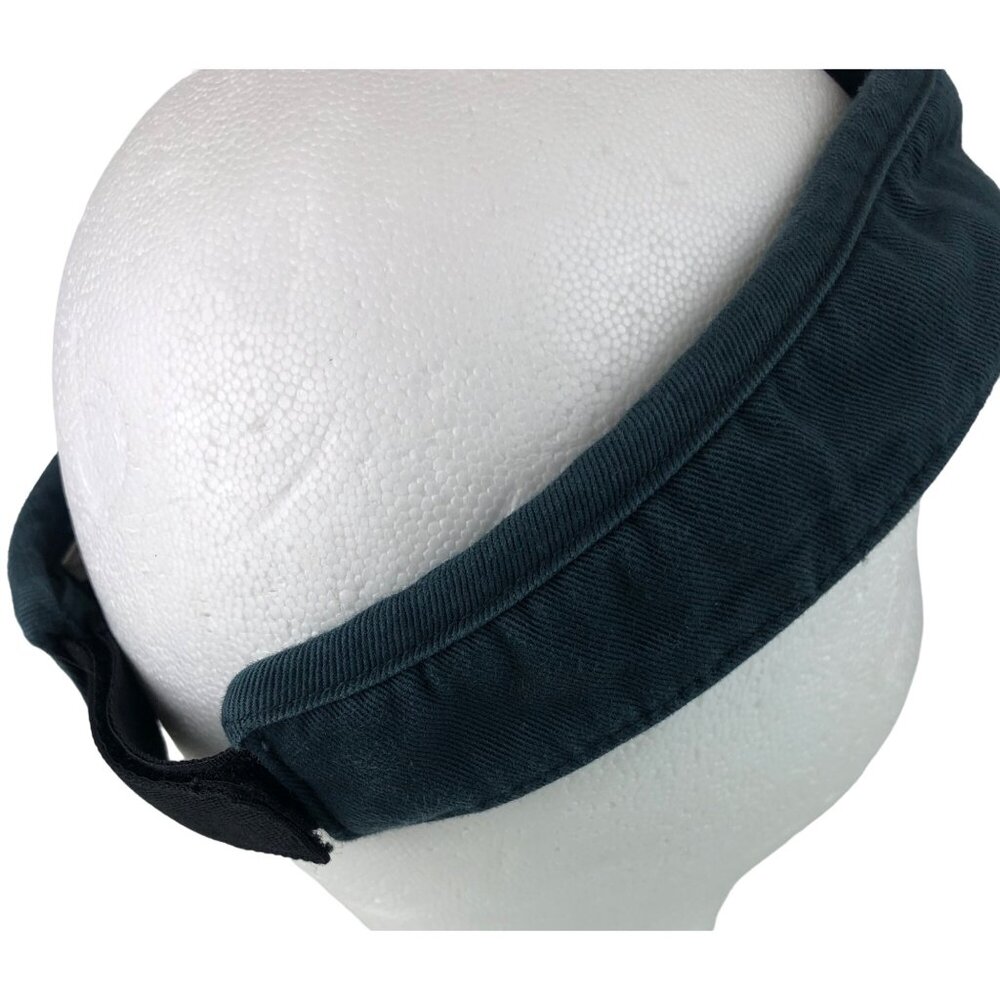 Vintage Navy Blue Canvas Adjustable Sun Visor w/Front Zipper Pocket - Picture 5 of 10